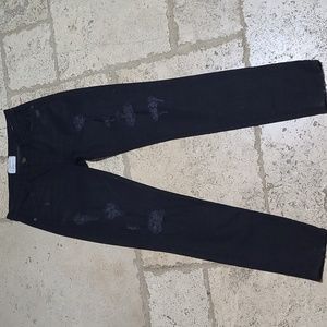 Current/Elliott  Ankle Skinny Distressed Black Jean's Size 25